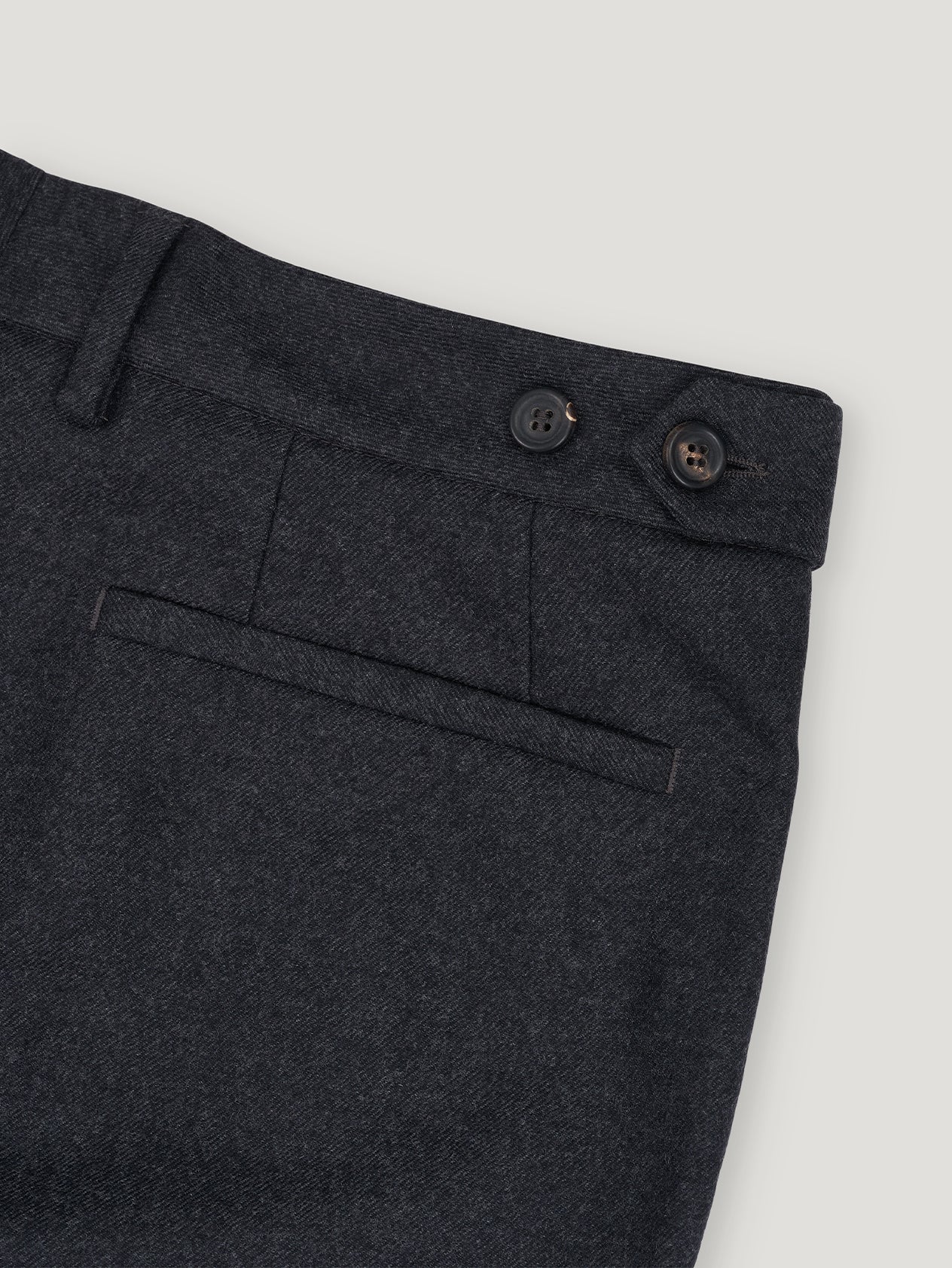 Grey High Waist Flannel Plain Trousers - Image 2