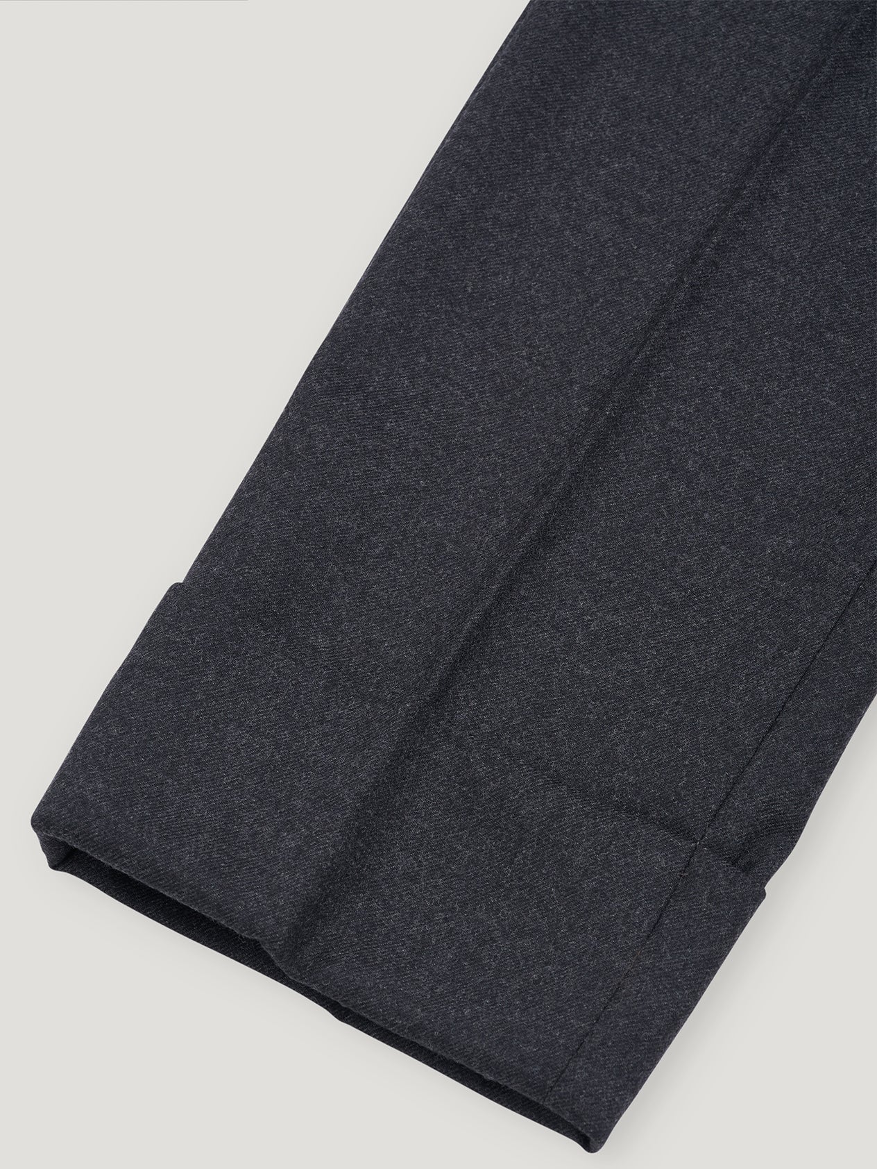 Grey High Waist Flannel Plain Trousers - Image 3
