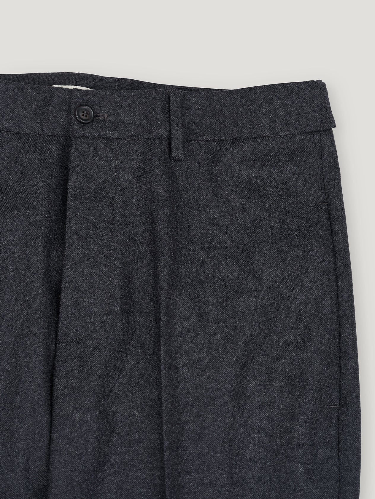 Grey High Waist Flannel Plain Trousers - Image 5