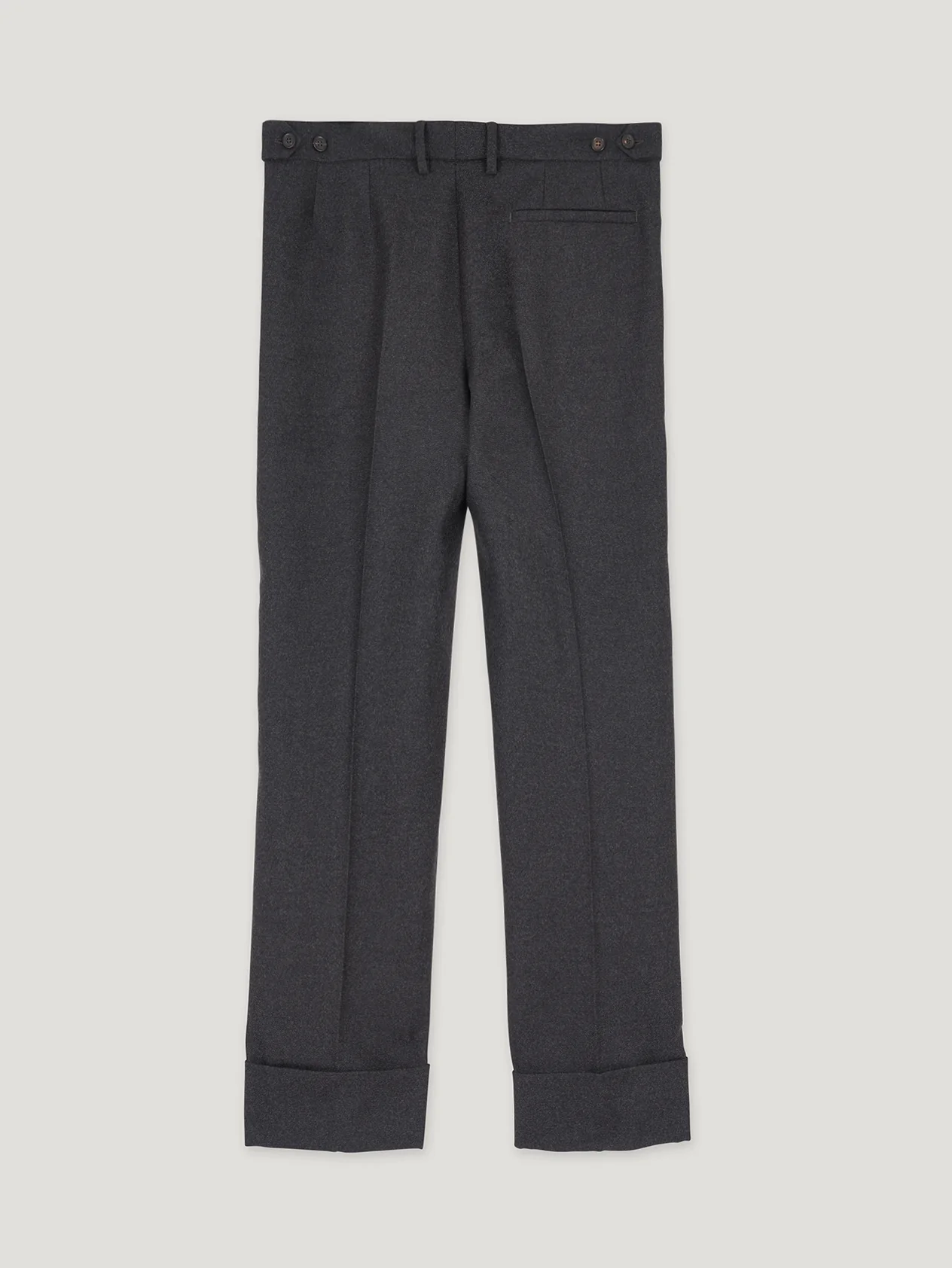 Grey High Waist Flannel Plain Trousers - Image 6