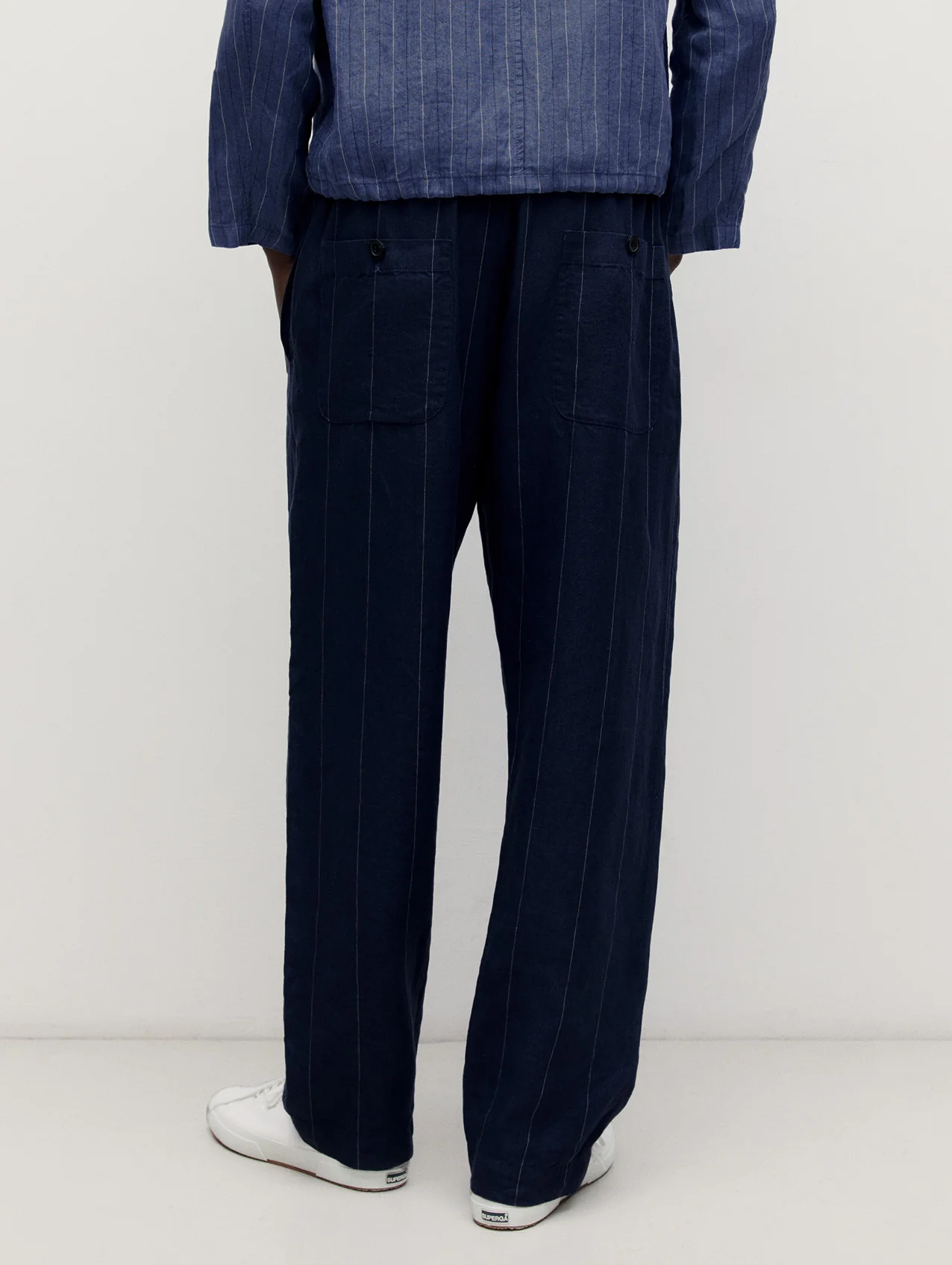 Navy Joes Linen Trousers - Image 6
