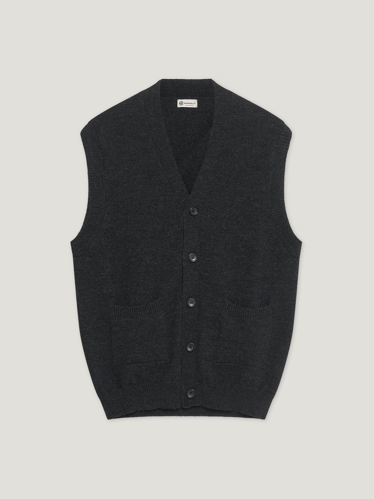 Charcoal Knit Waistcoat