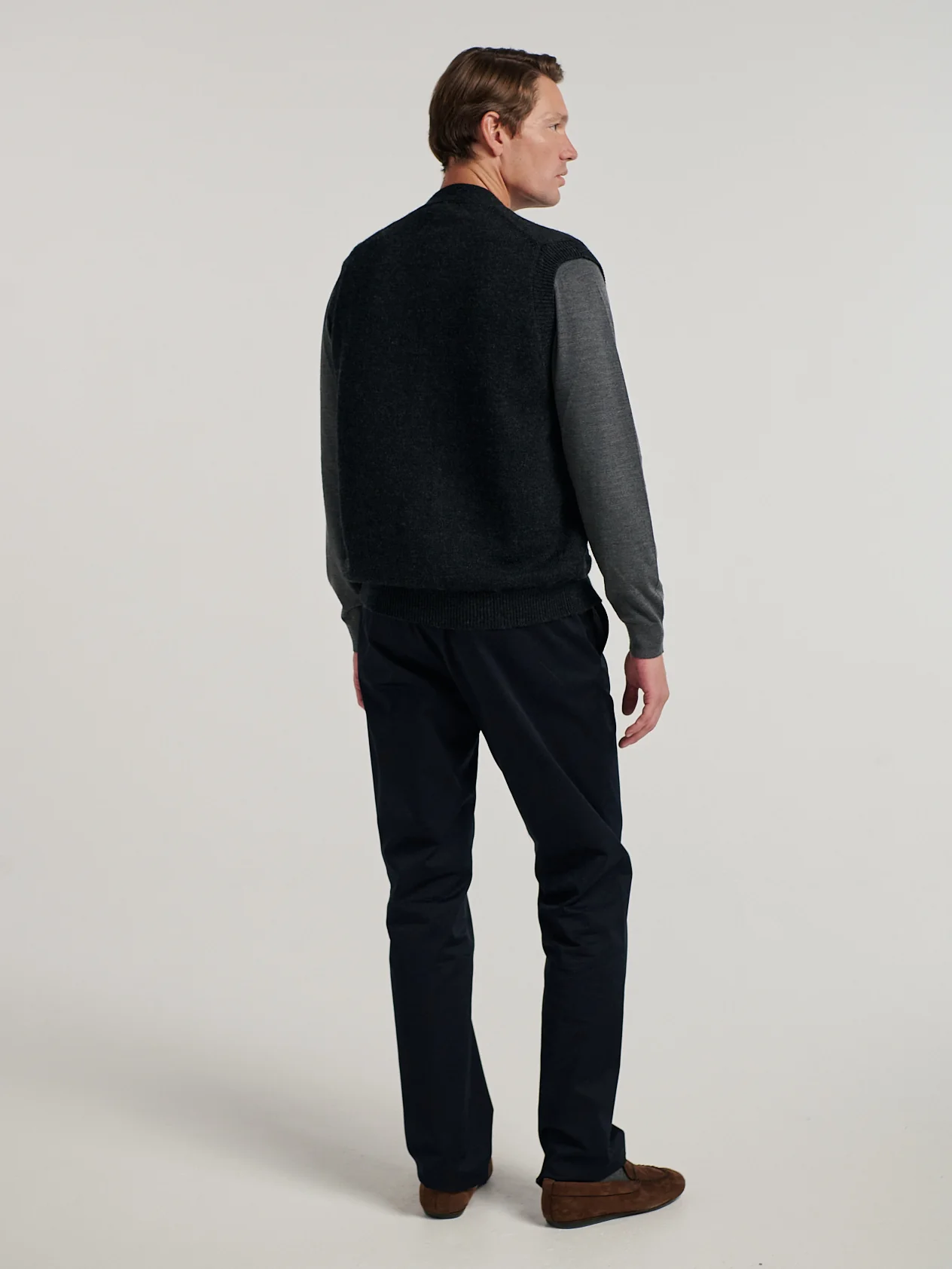 Charcoal Knit Waistcoat - Image 5