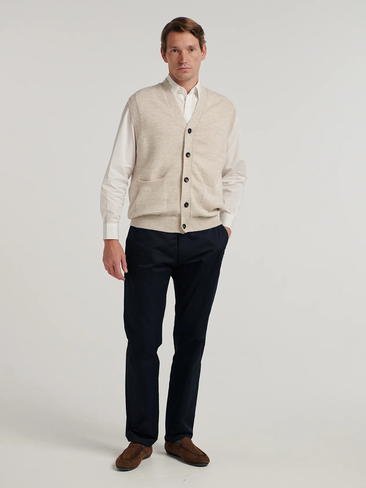 Natural Knit Waistcoat - Image 2