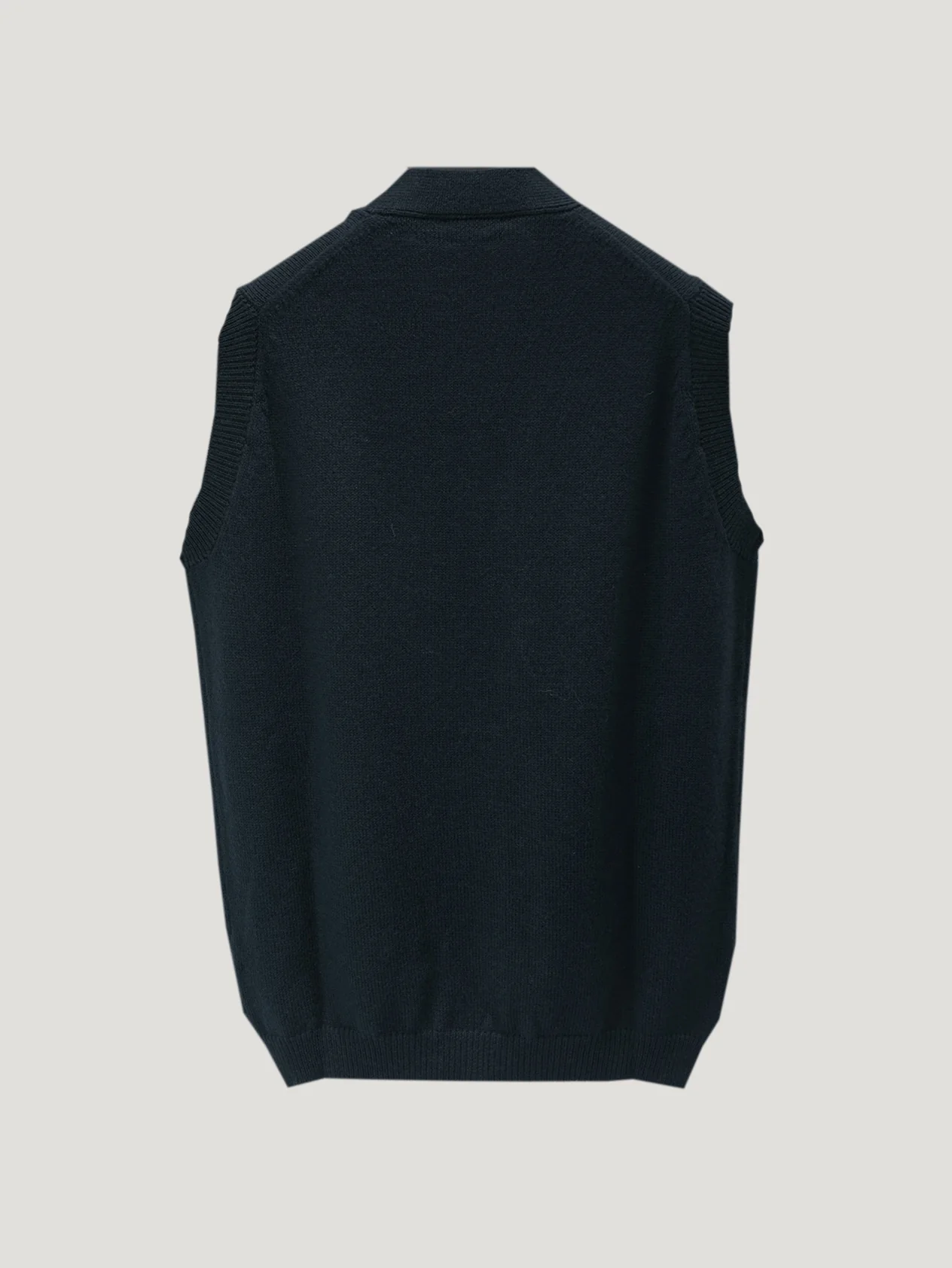 Navy Knit Waistcoat - Image 2