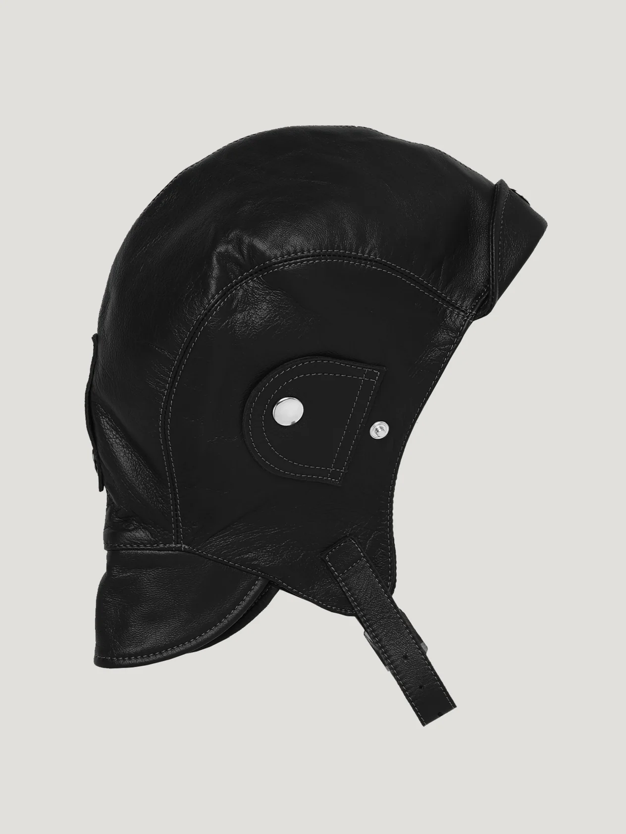Black Leather Helmet
