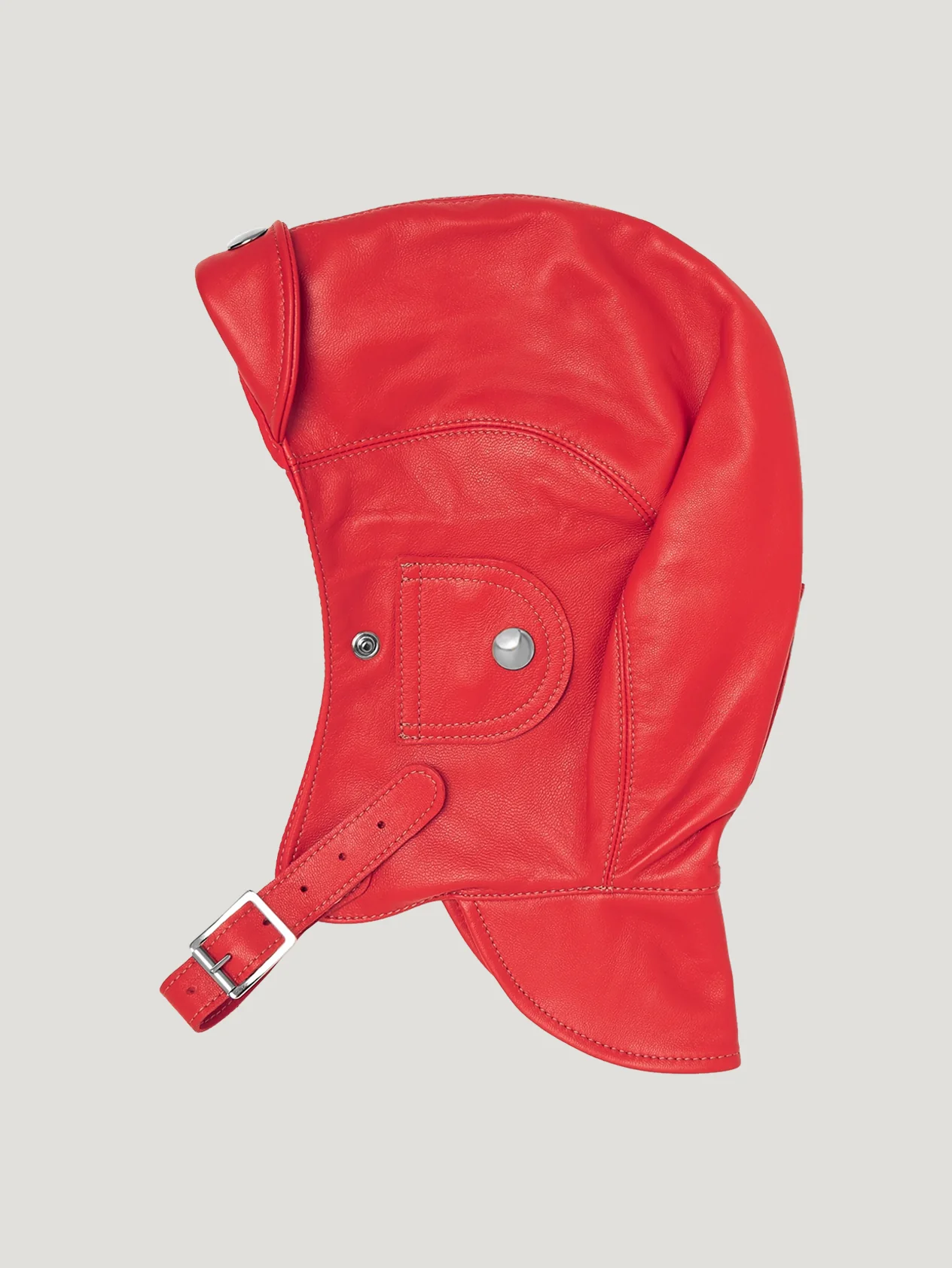 Red Leather Helmet - Image 3