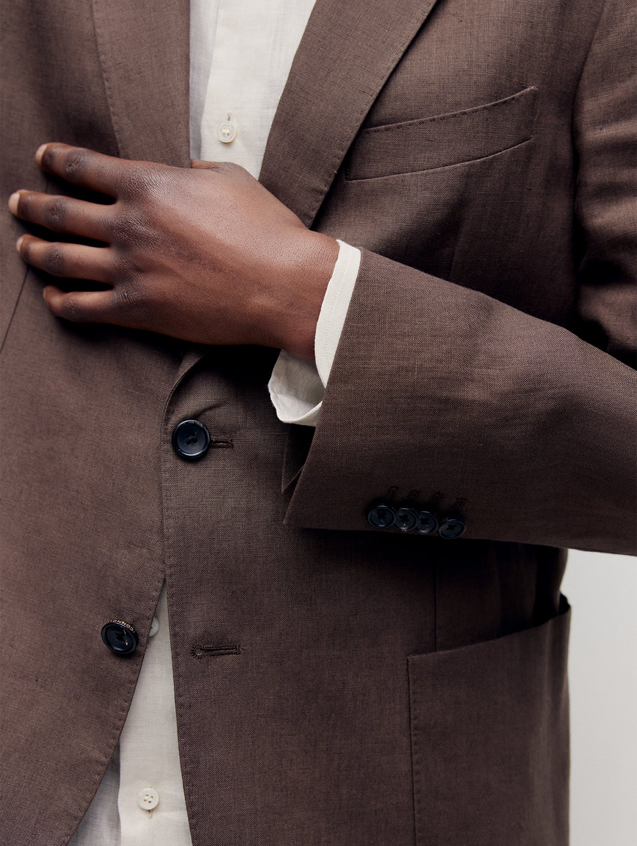 Brown Linen Greenwich Jacket - Image 7