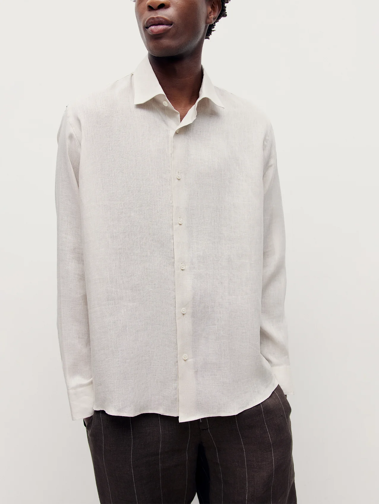 Bone Linen Richmond Shirt - Image 2