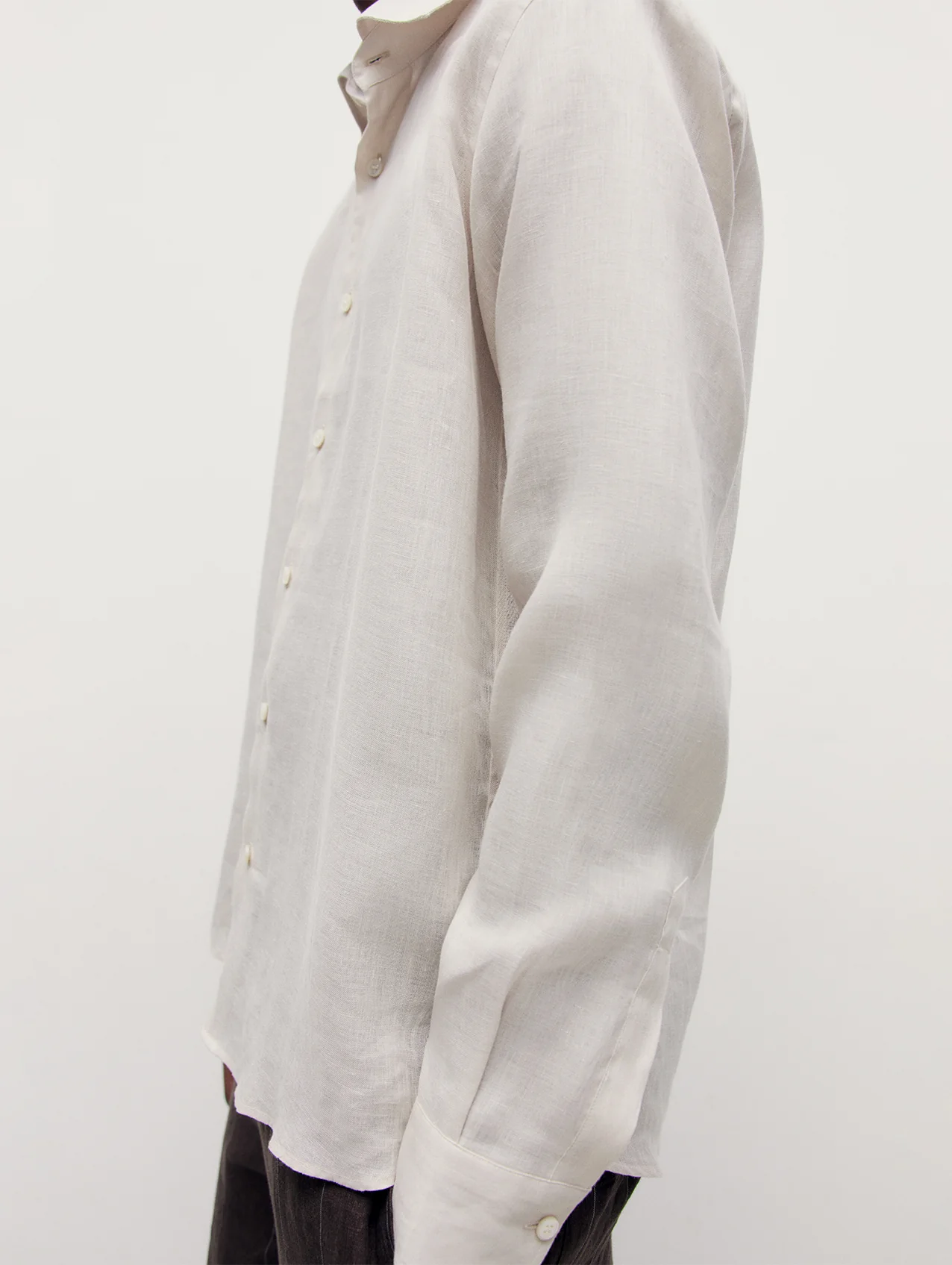 Bone Linen Richmond Shirt - Image 3