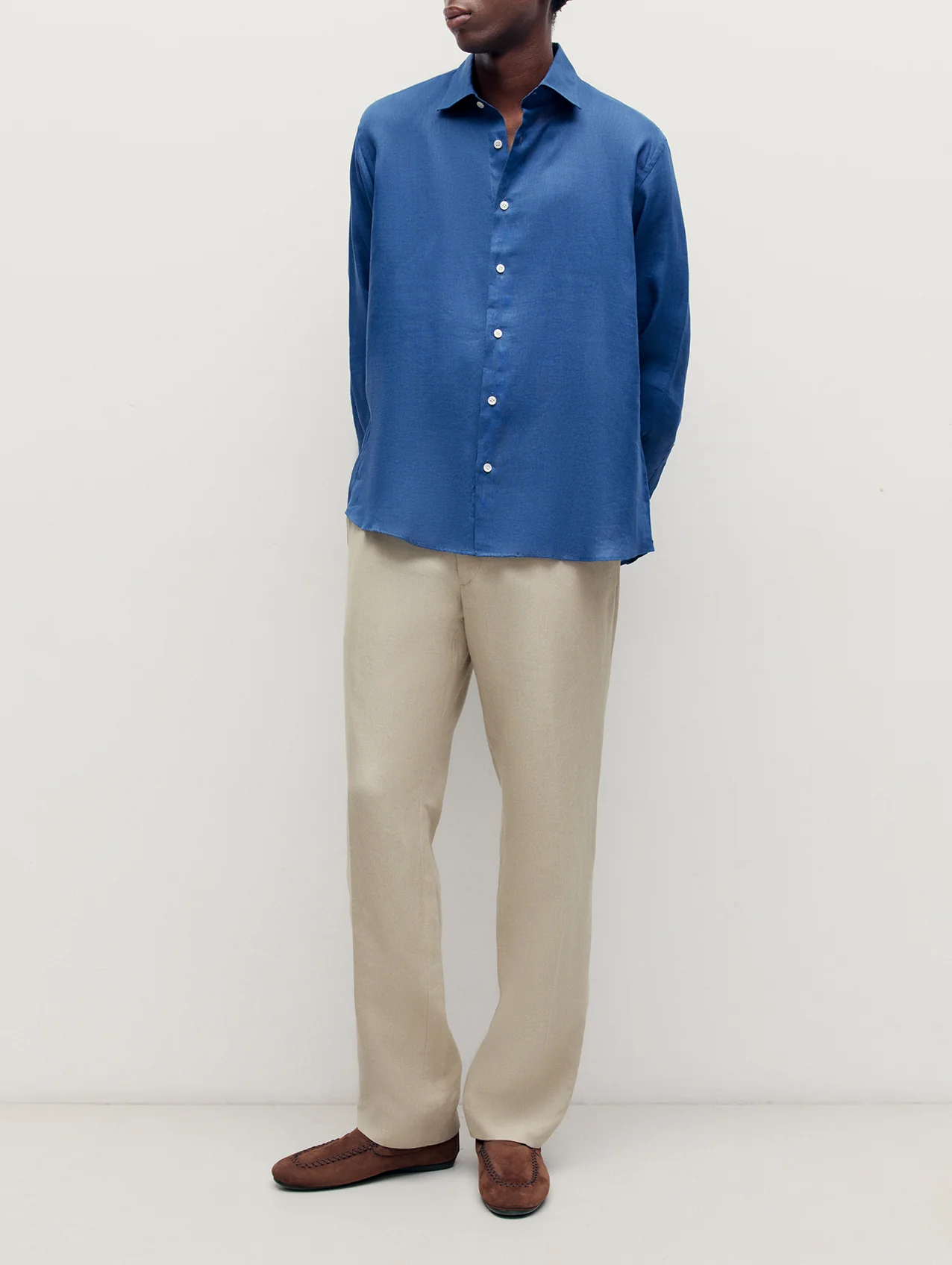 Navy Linen Richmond Shirt - Image 2