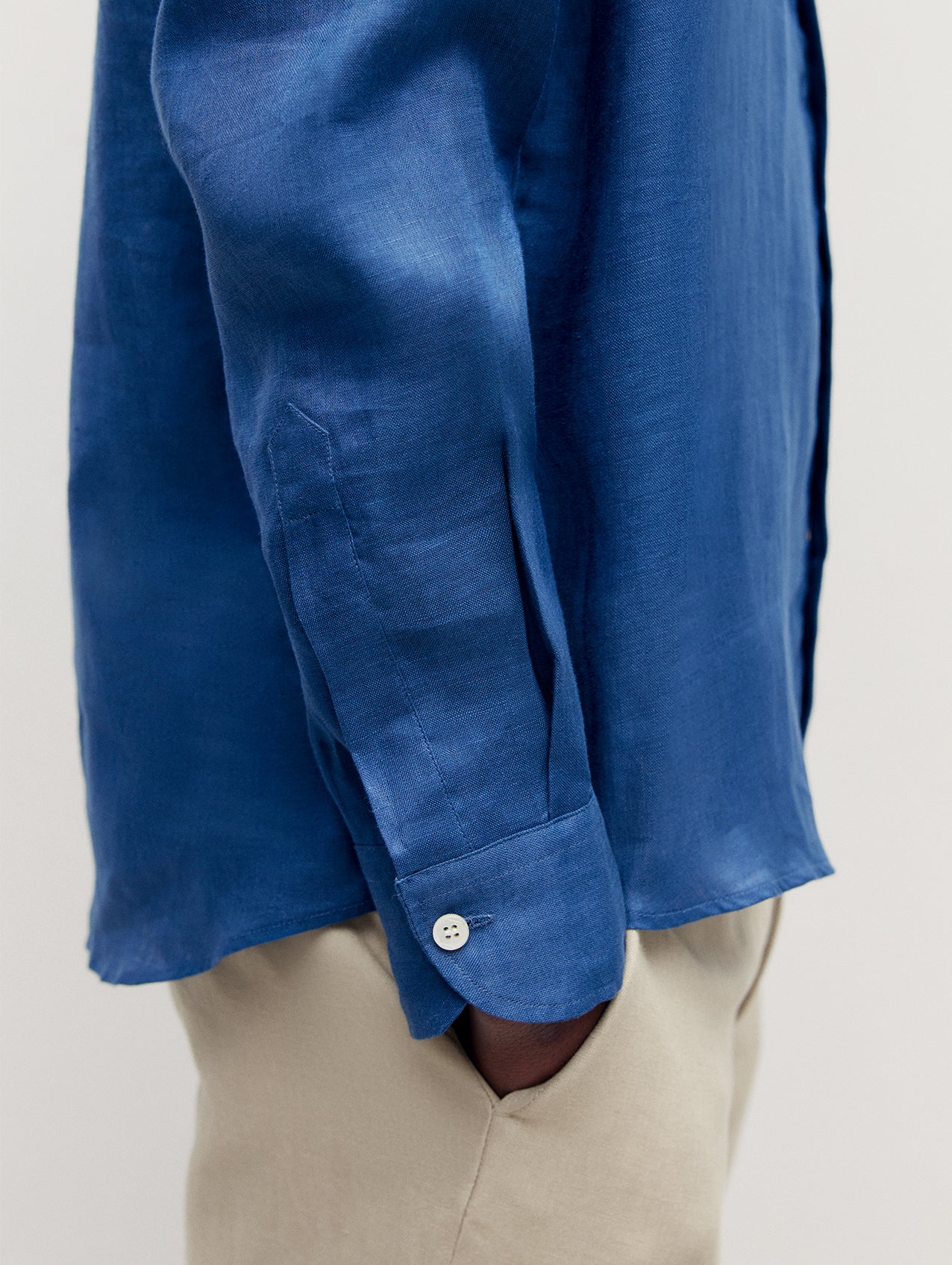 Navy Linen Richmond Shirt - Image 6