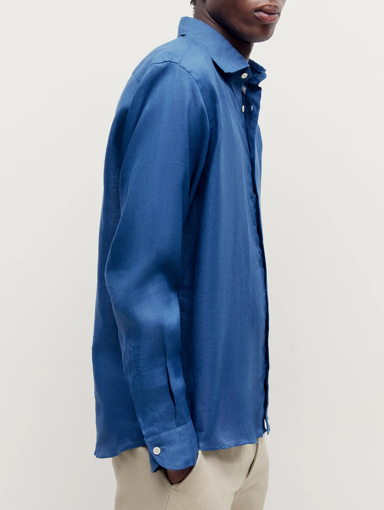 Navy Linen Richmond Shirt - Image 7