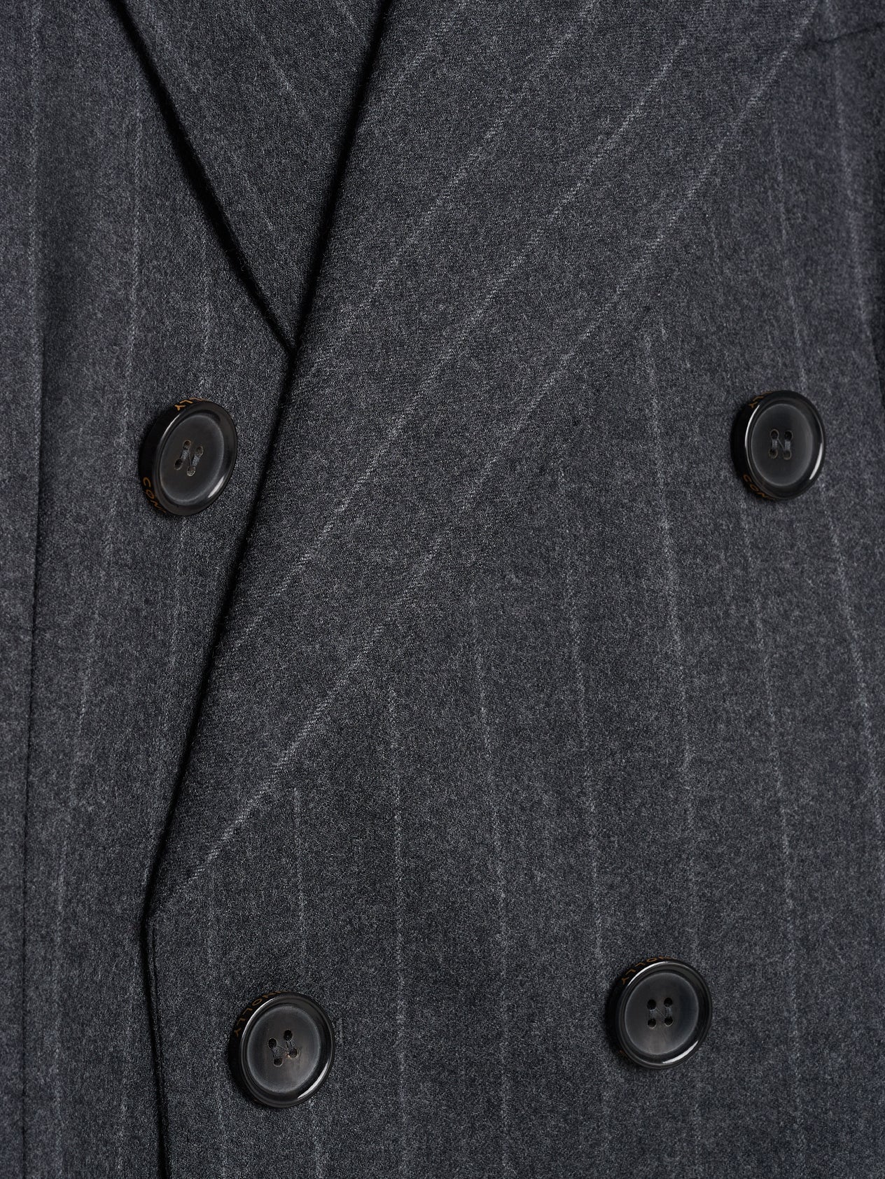 Charcoal Chalk Stripe Double Breasted Jacket - Image 10