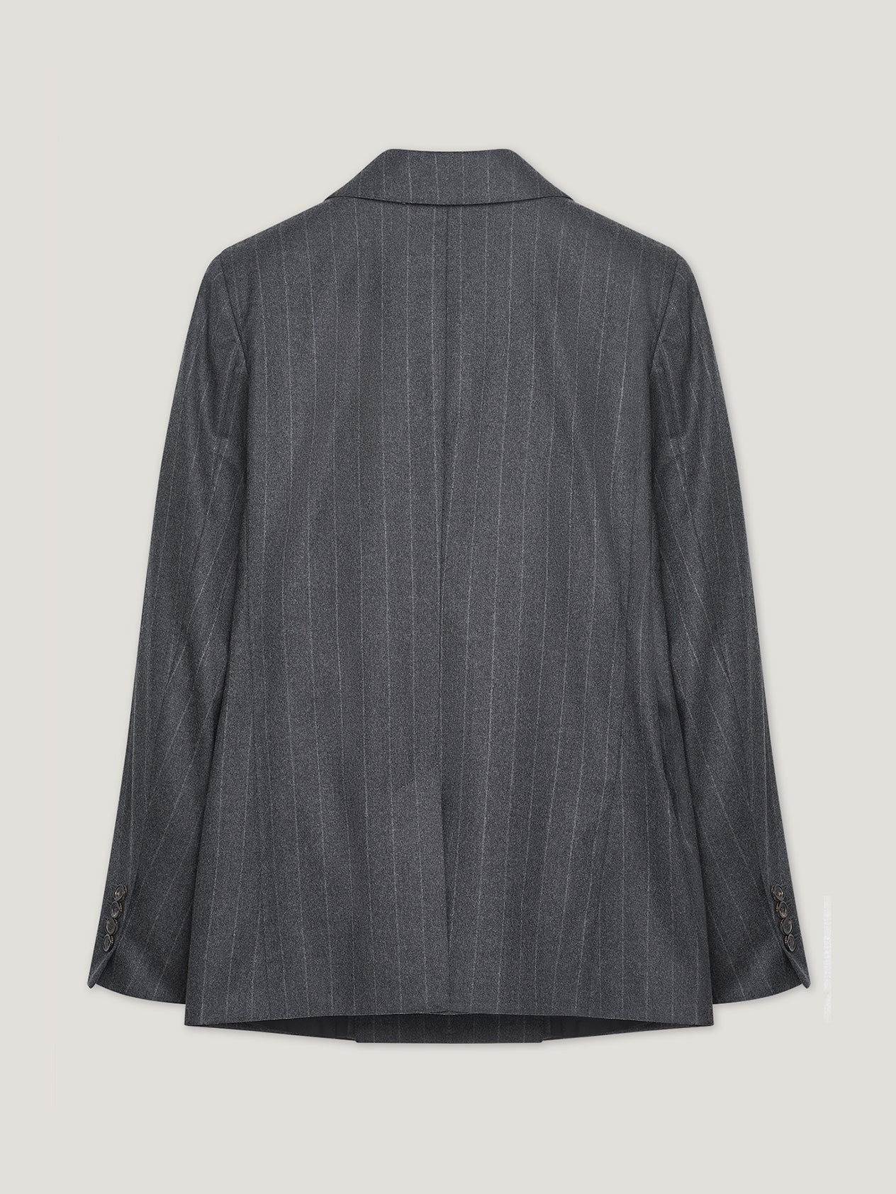 Charcoal Chalk Stripe Double Breasted Jacket - Image 14