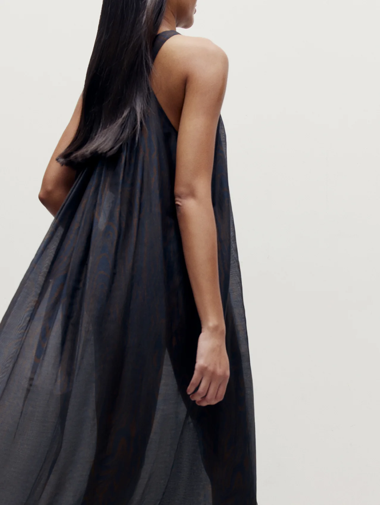 Moire Printed Trapeze Dress - Image 2