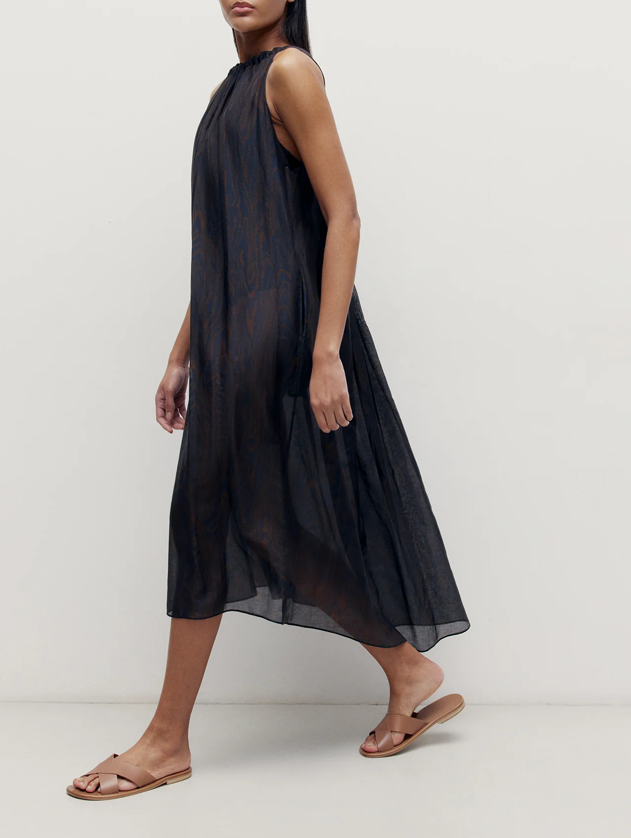 Moire Printed Trapeze Dress - Image 8