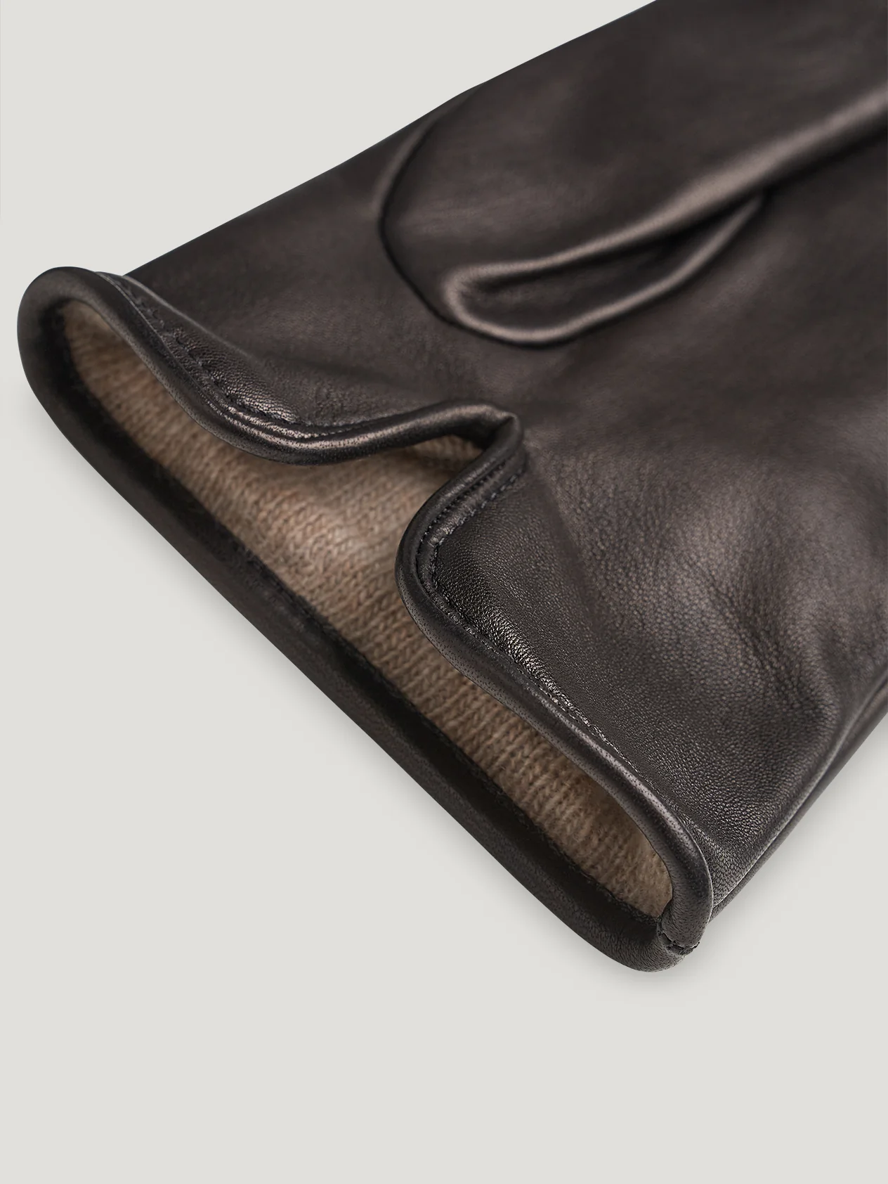 Ash Brown Nappa Cashmere Lined Glove - Image 2