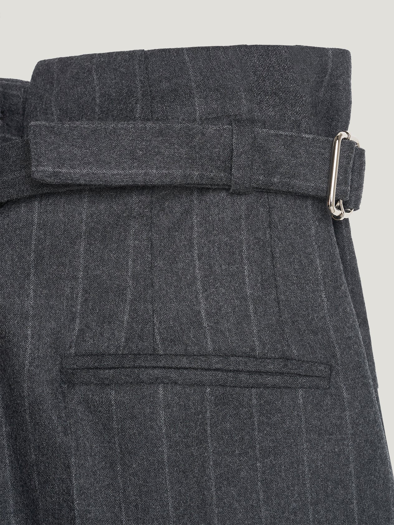 Charcoal Chalk Stripe Sash Trousers - Image 9