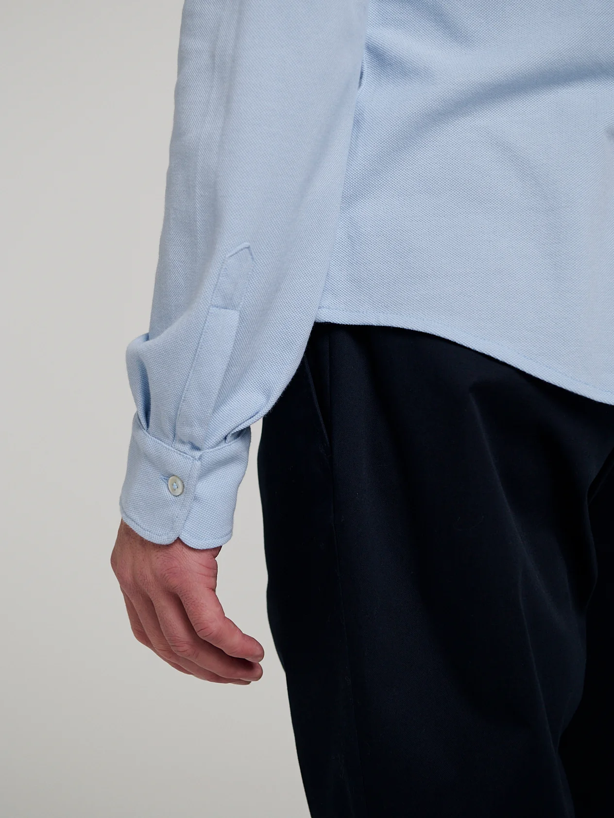 Light Blue Pique Shirt - Image 4
