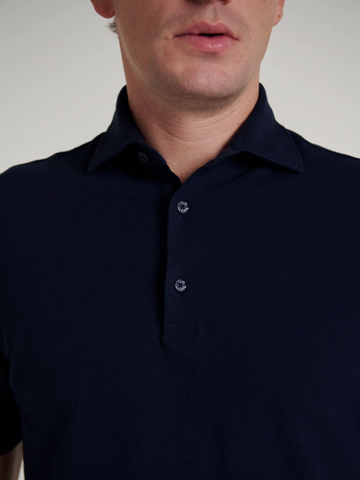 Navy Pique Polo Shirt - Image 2