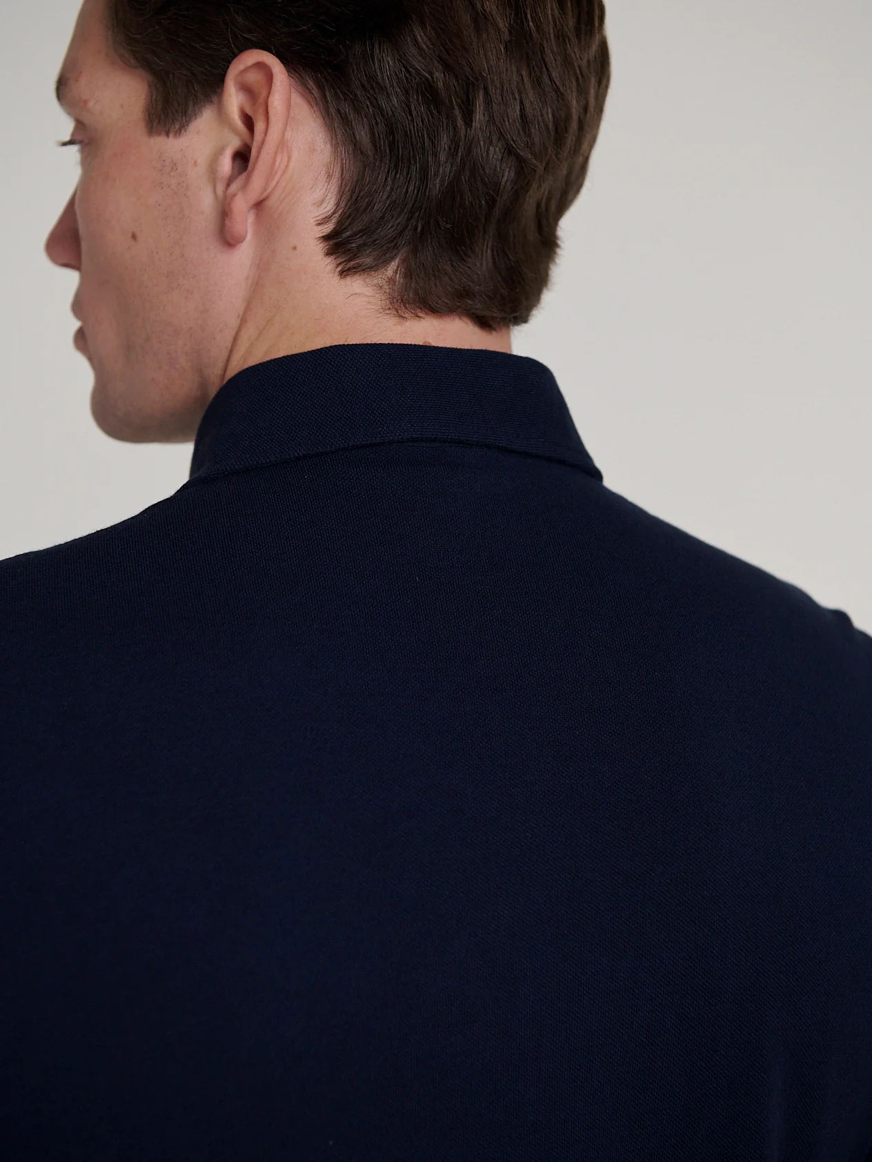Navy Pique Polo Shirt - Image 3