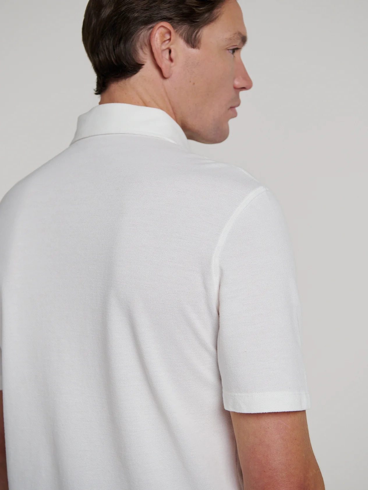 White Pique Polo Shirt - Image 3