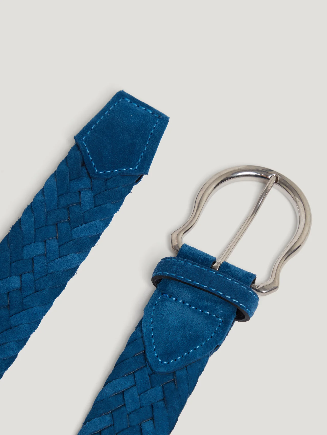 Blue Plaited Suede Belt - Image 2