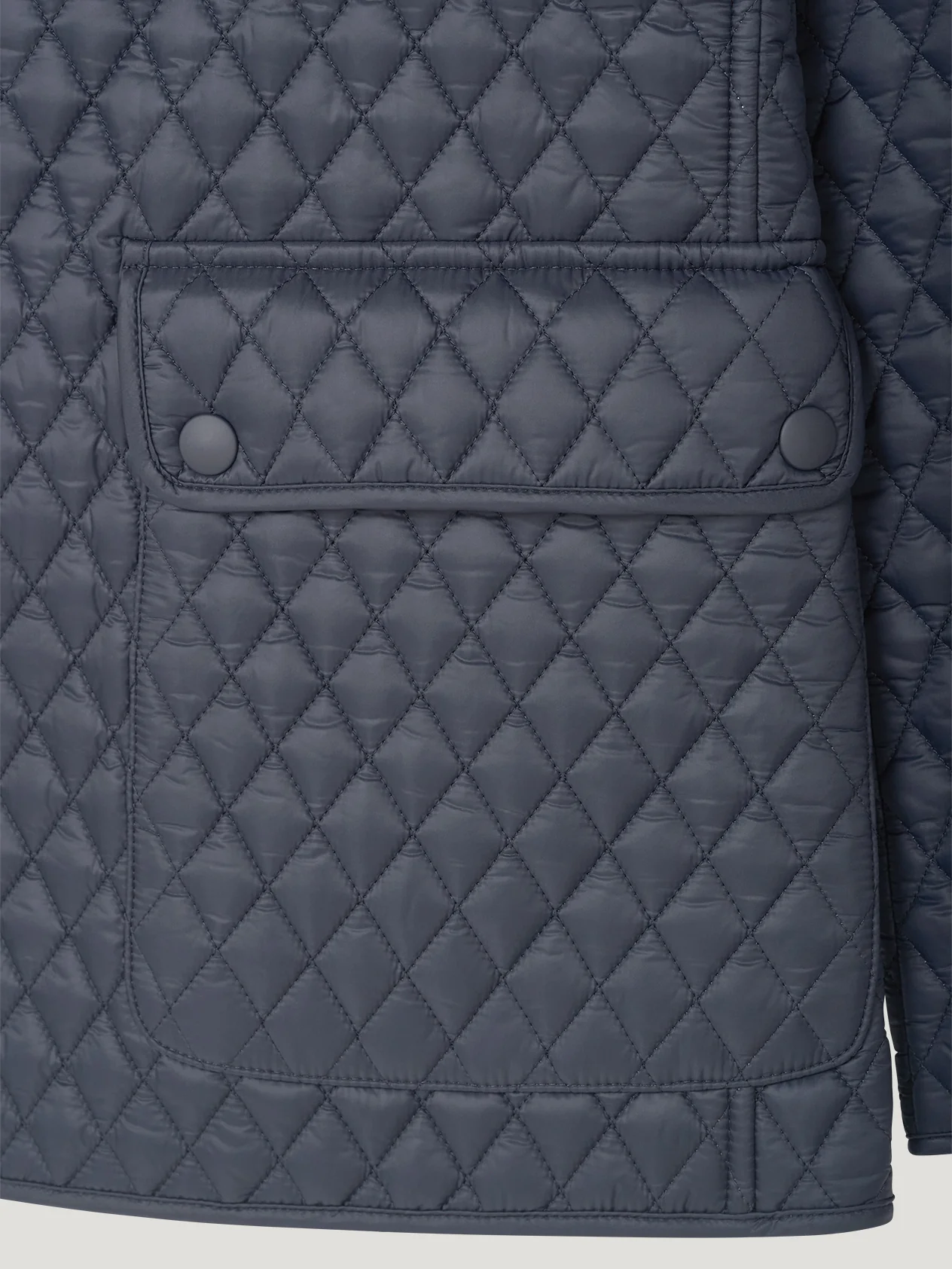 Navy Quilted Norfolk Jacket - Image 7