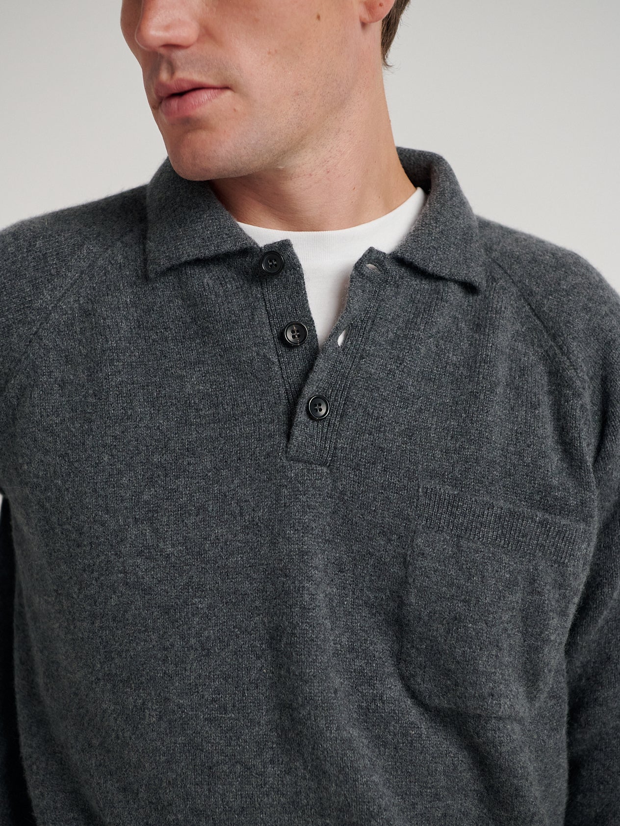 Grey Raglan Racing Polo - Image 3