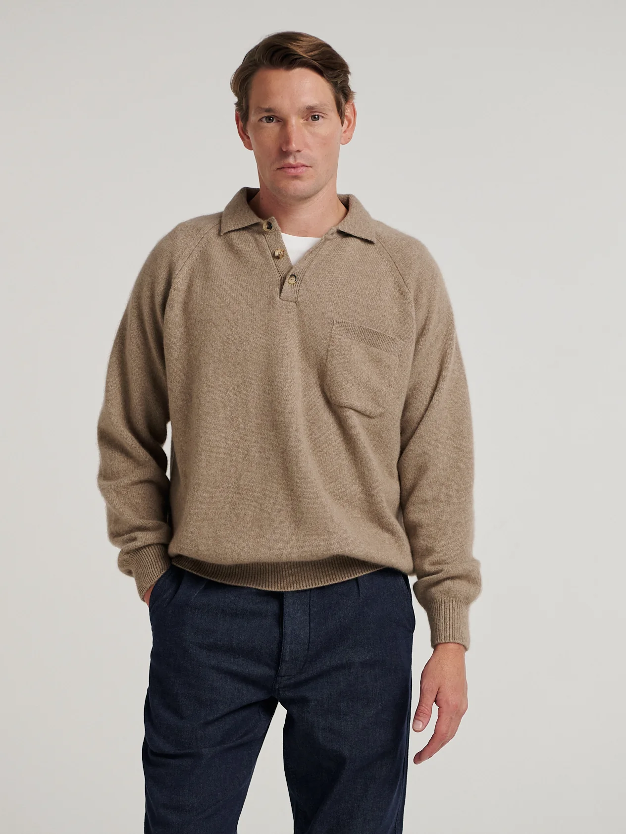 Natural Raglan Racing Polo - Image 2