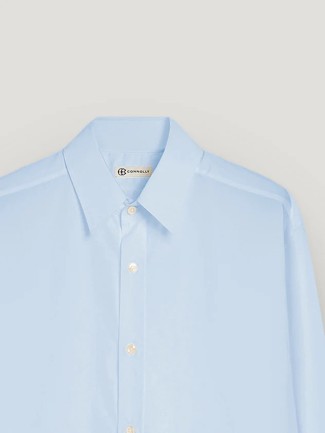 Pale Blue Regular Collar Single Cuff Shirt - Image 2