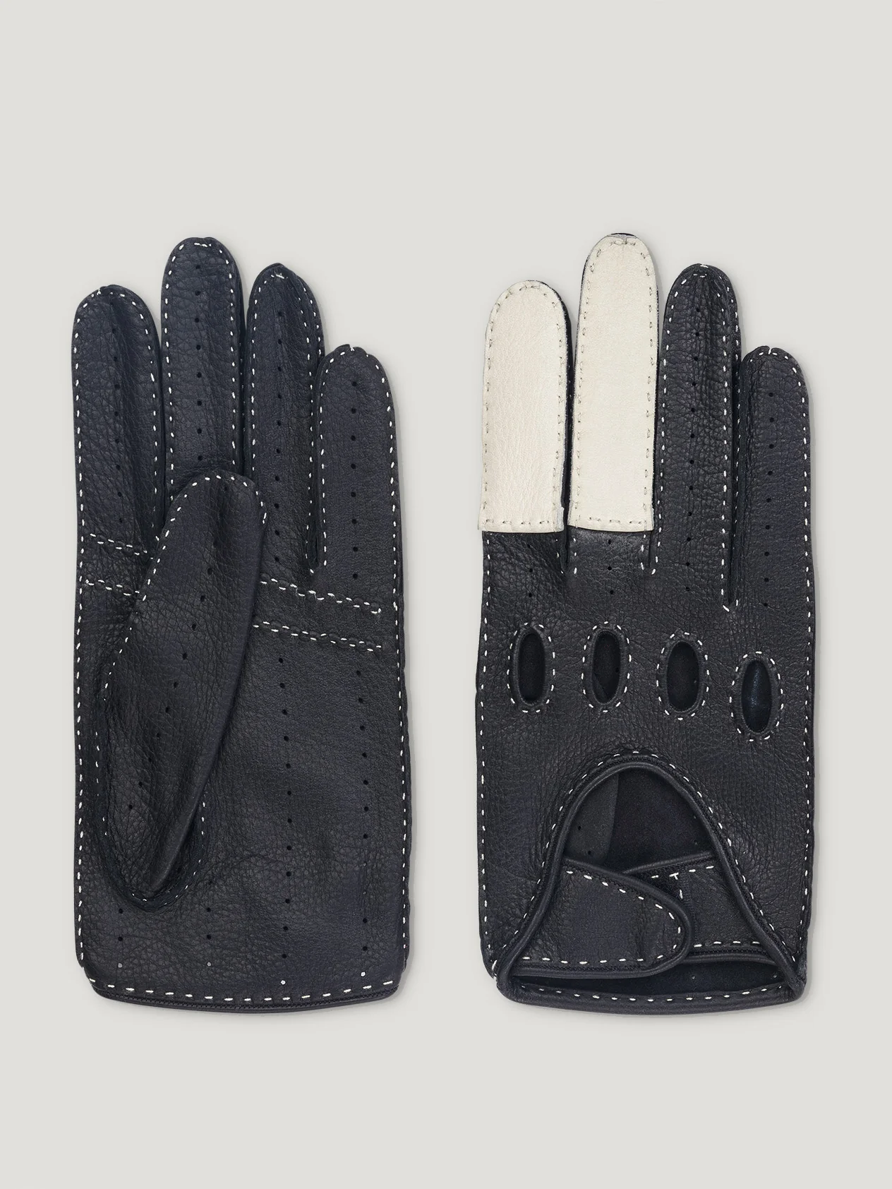 Black/White Road Rage Gloves - Image 2
