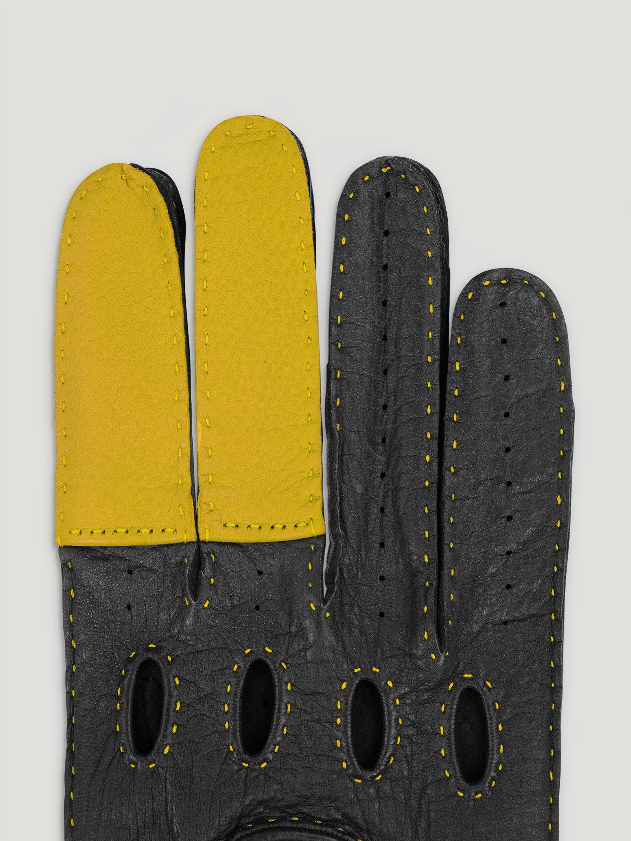Black/Yellow Road Rage Gloves - Image 2