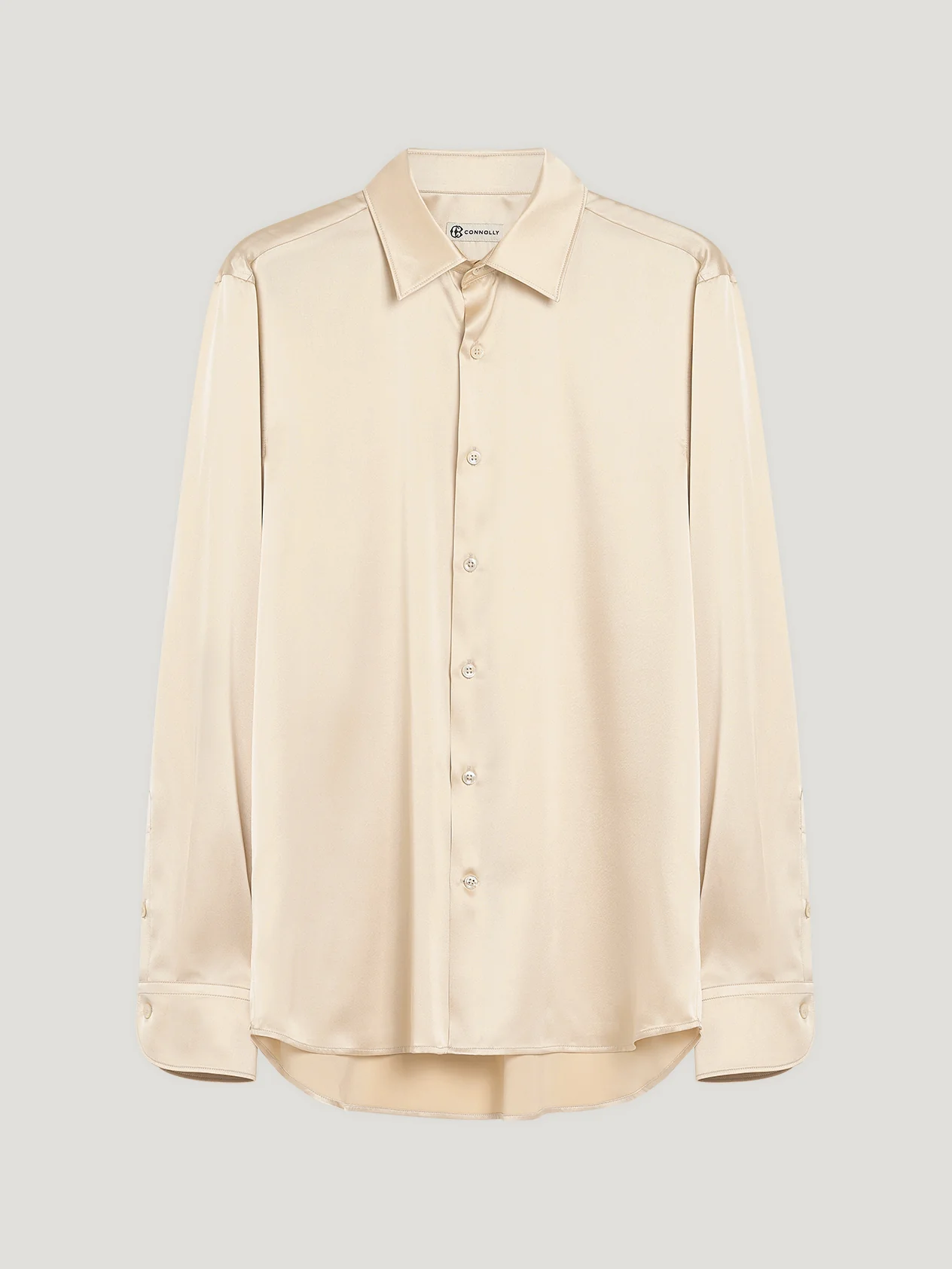Pearl Satin Loose Fit Single Cuff Shirt