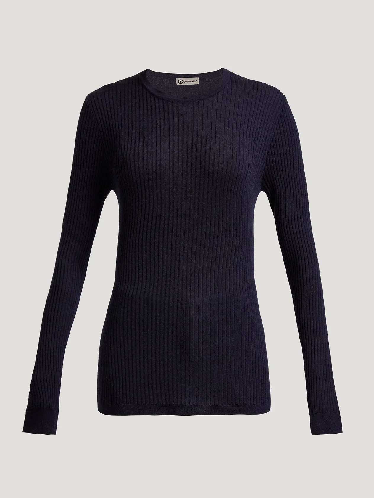 Navy Skinny Rib Crew