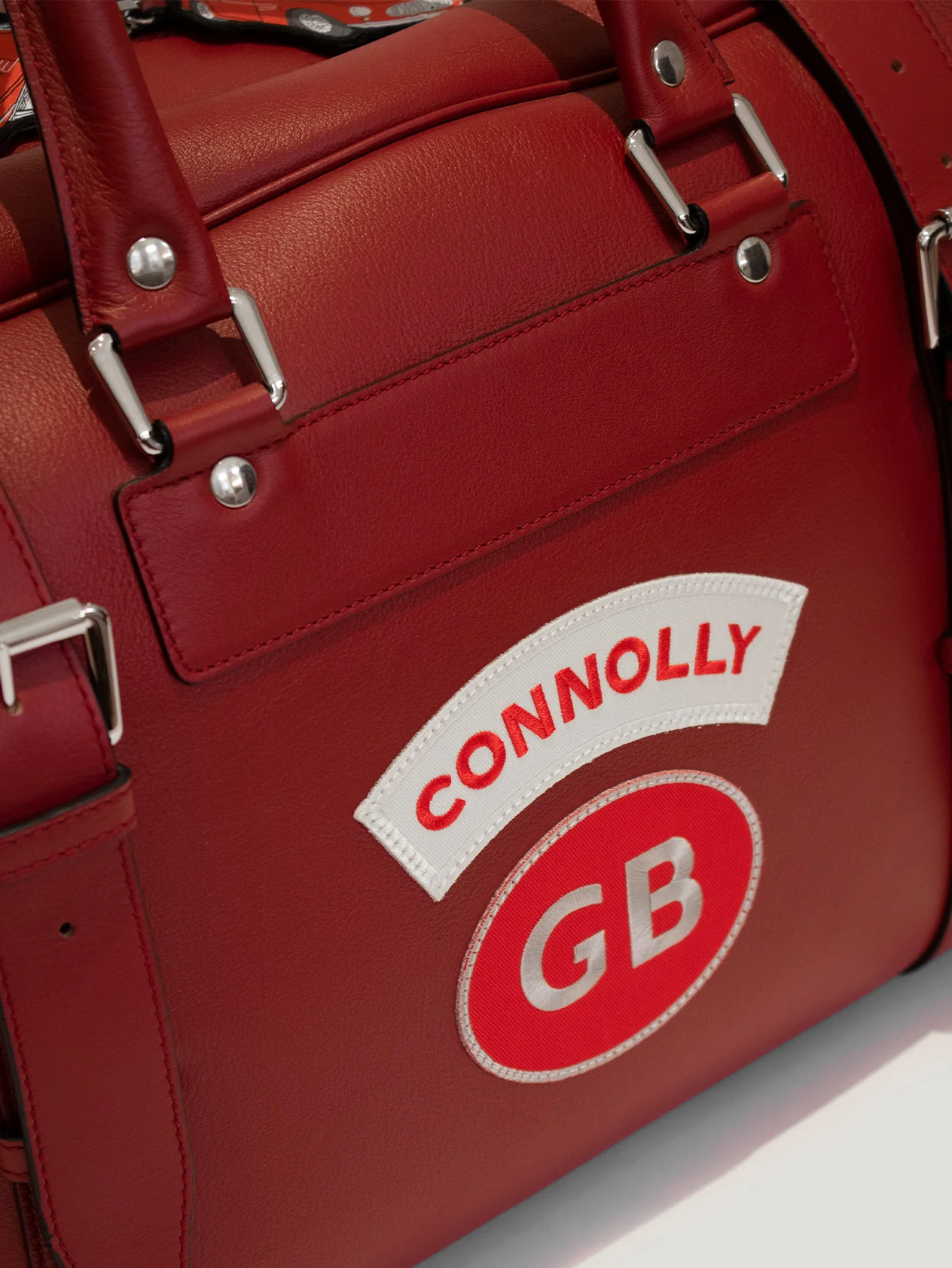 Red Sports Grip Bag with Badges - Image 2