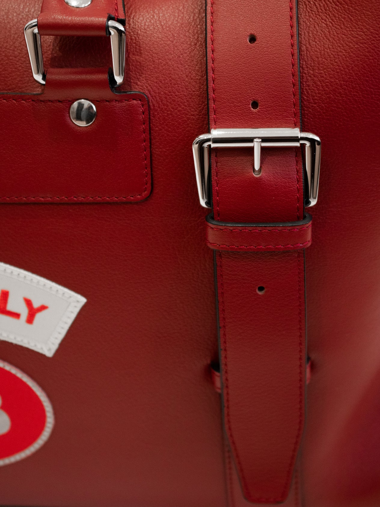 Red Sports Grip Bag with Badges - Image 4