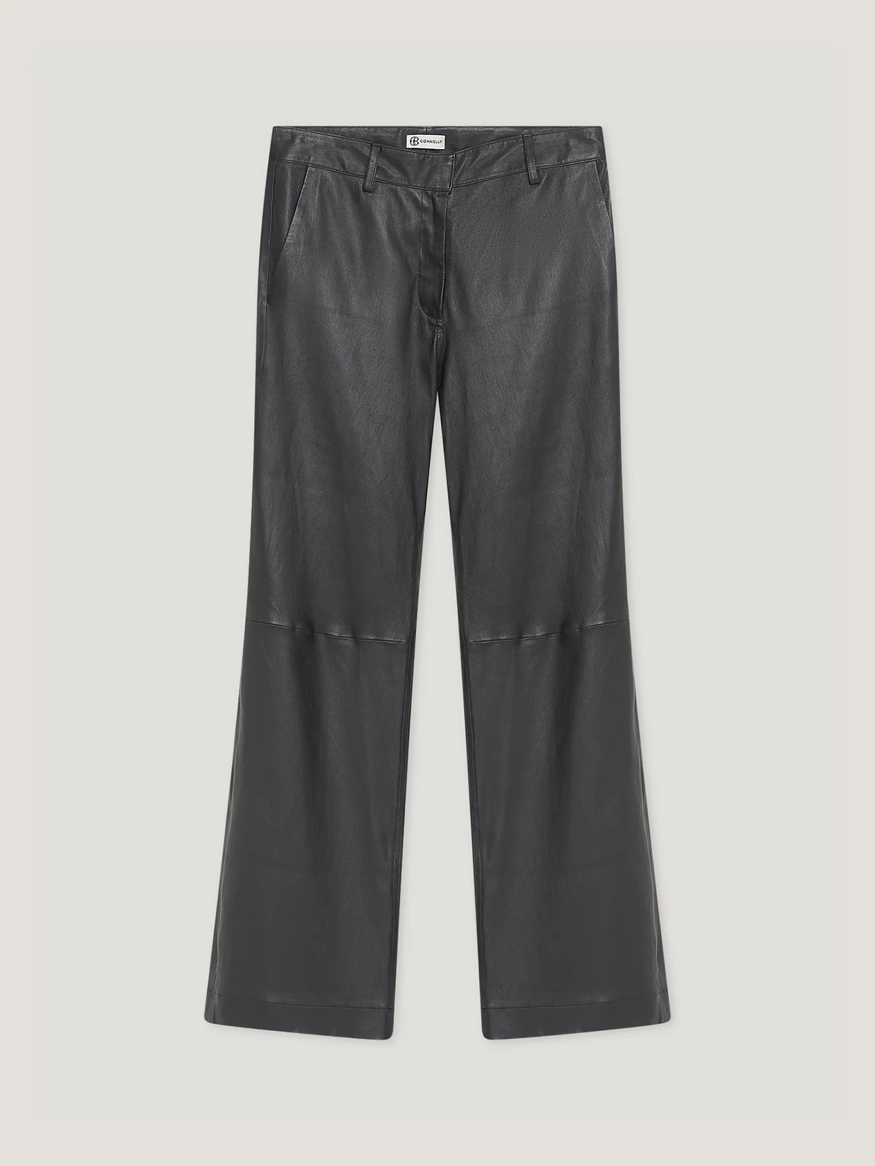 Black Stretch Leather Trousers