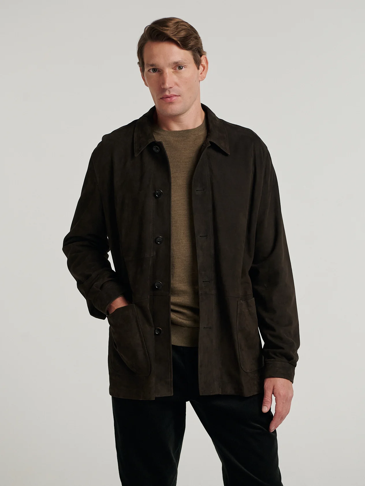 Brown Suede Overshirt - Image 3