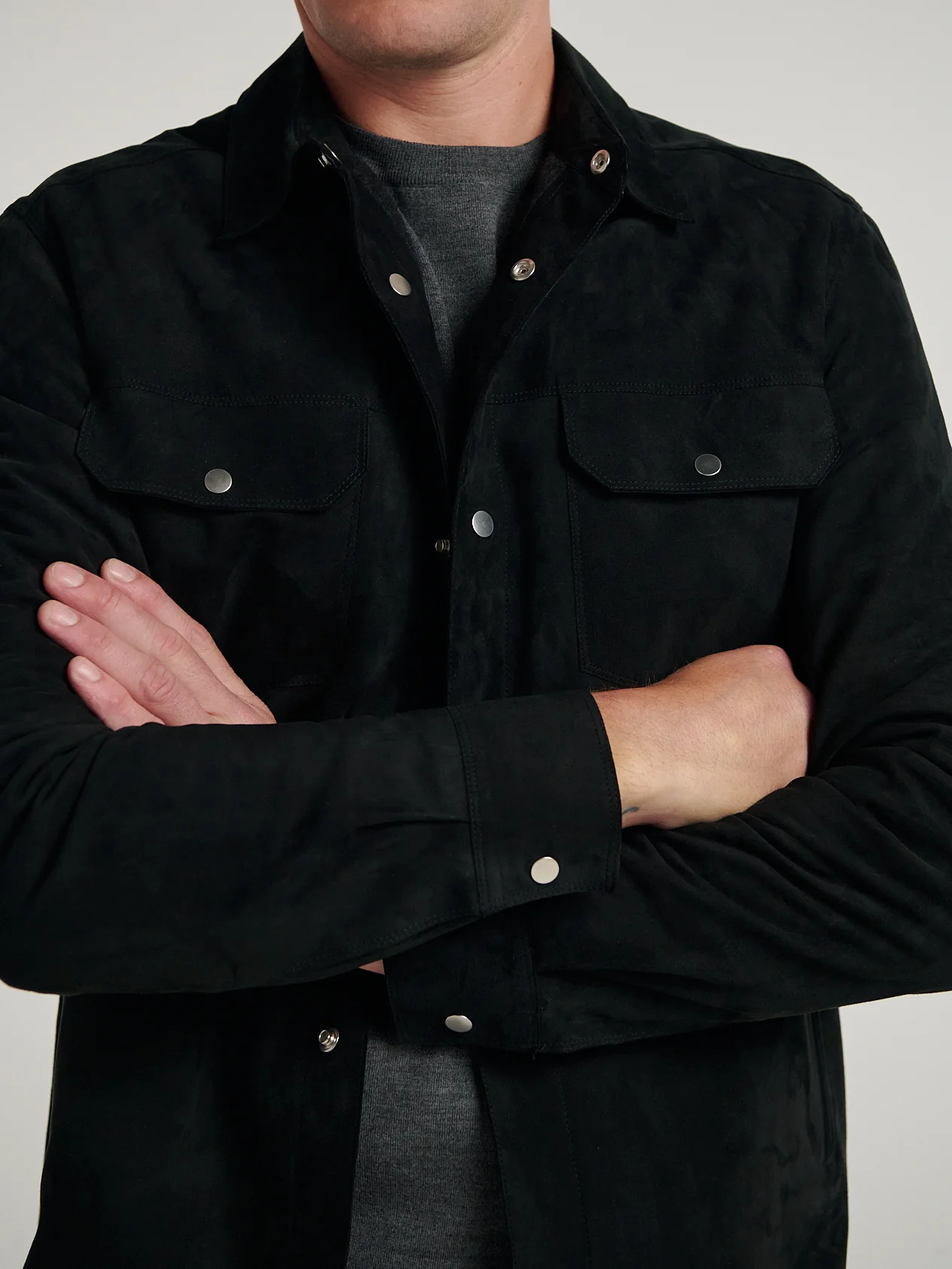 Black Suede Overshirt - Image 5