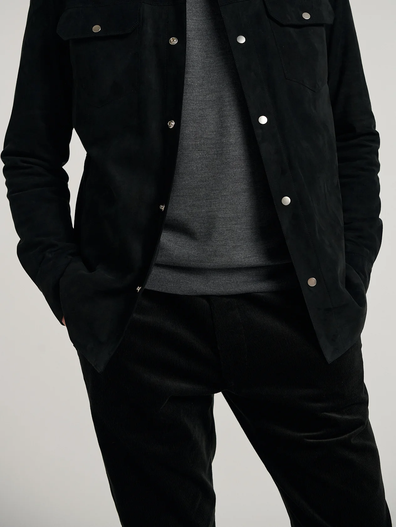 Black Suede Overshirt - Image 7