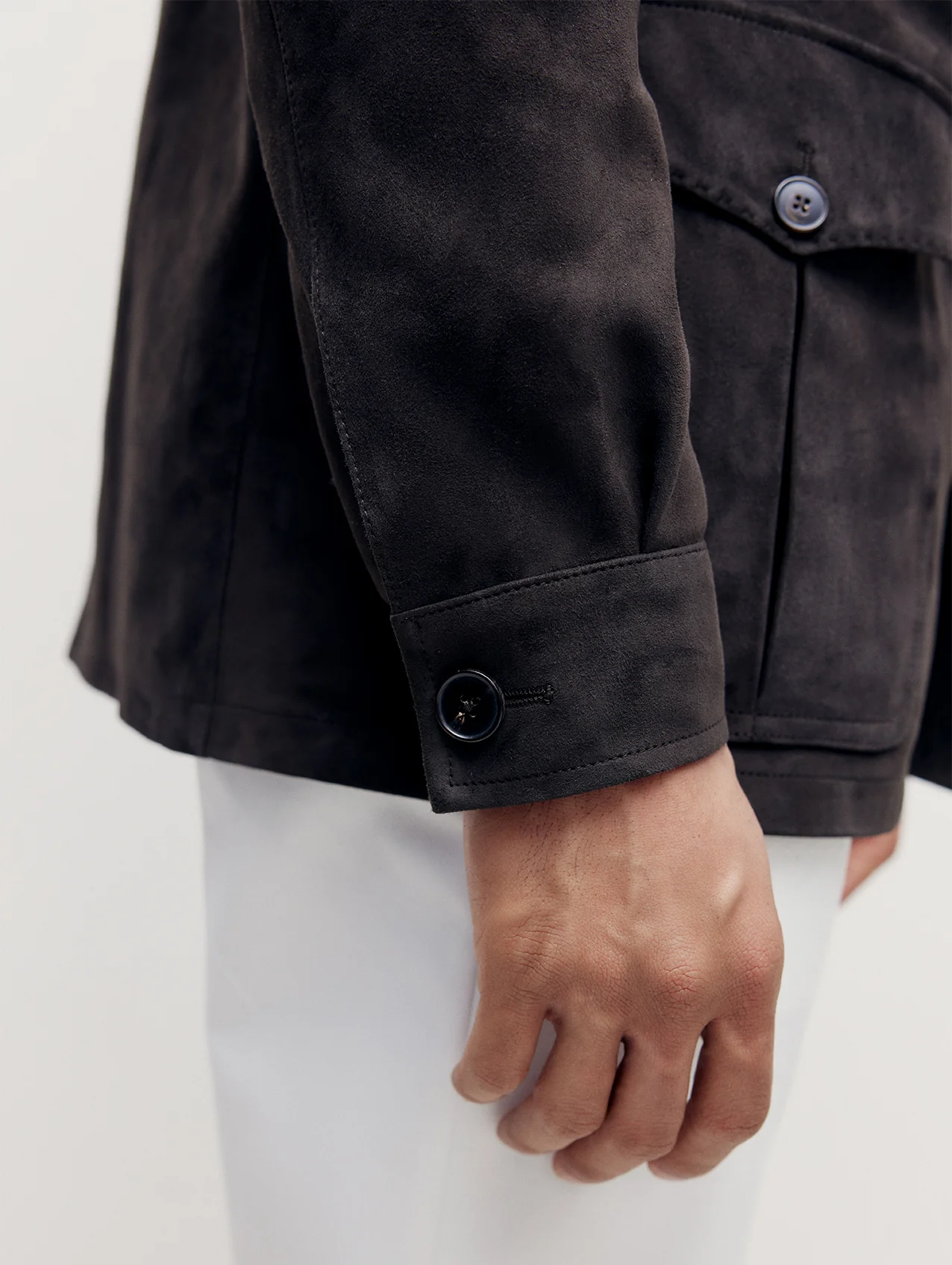 Brown Suede Safari Jacket - Image 3