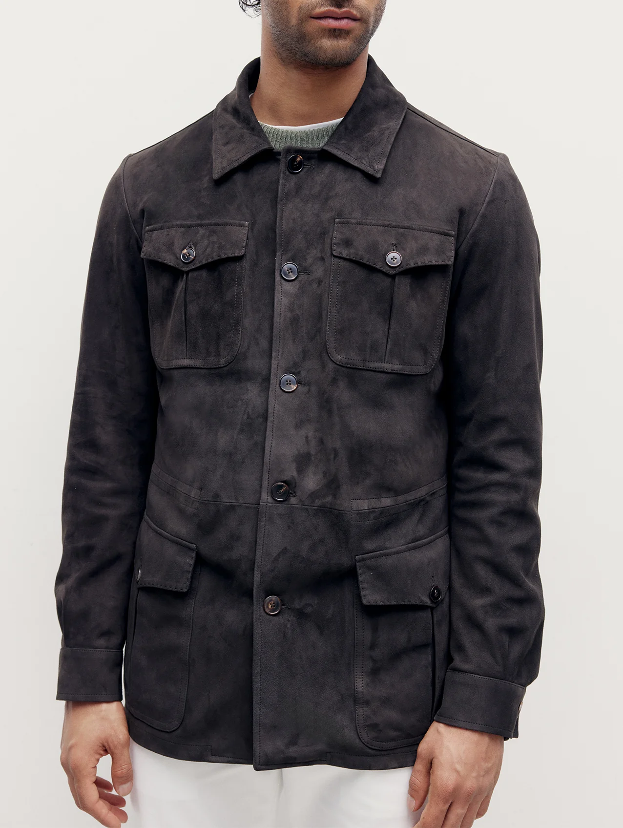 Brown Suede Safari Jacket - Image 4