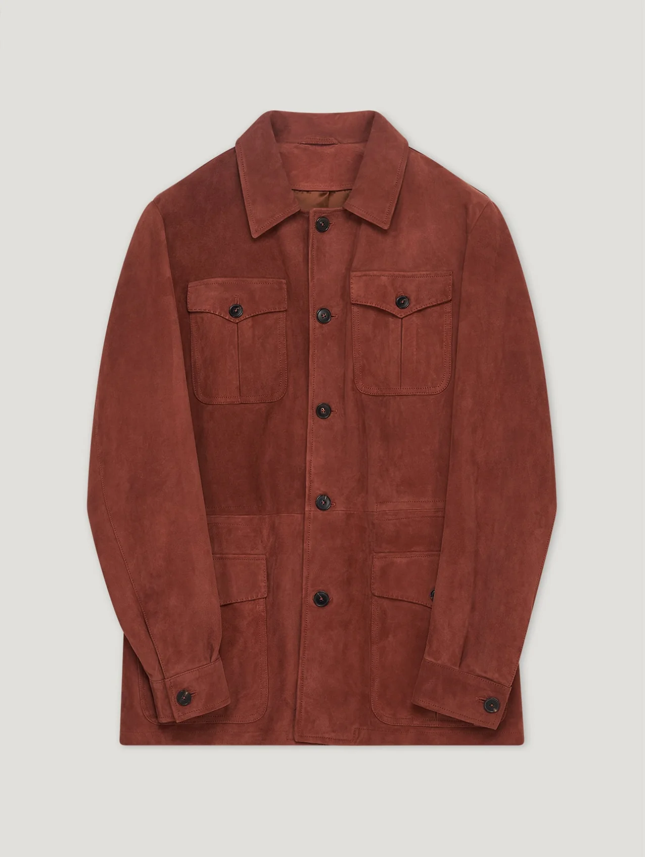 Red Suede Safari Jacket