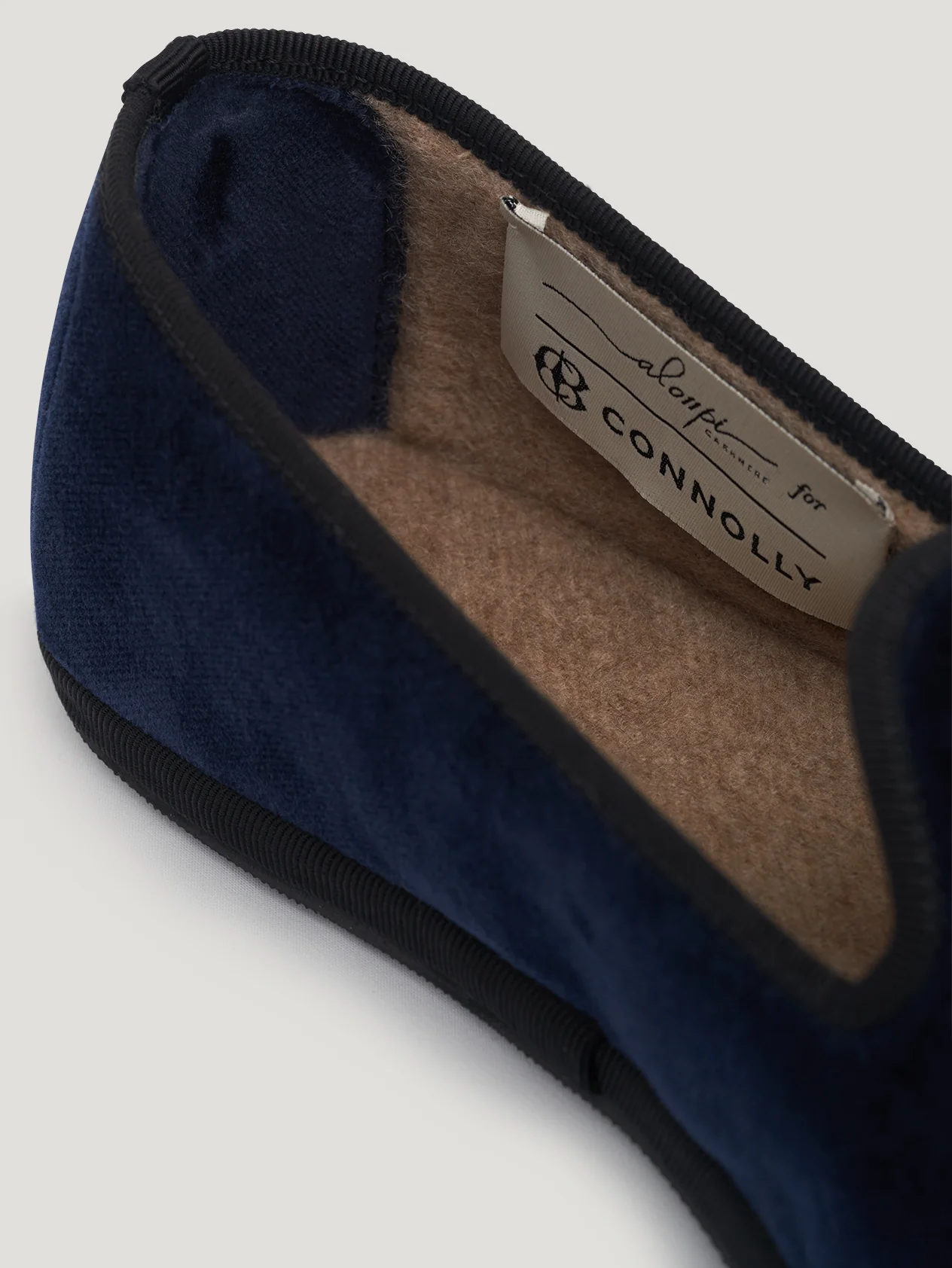 Midnight Blue Velvet Slippers - Image 3